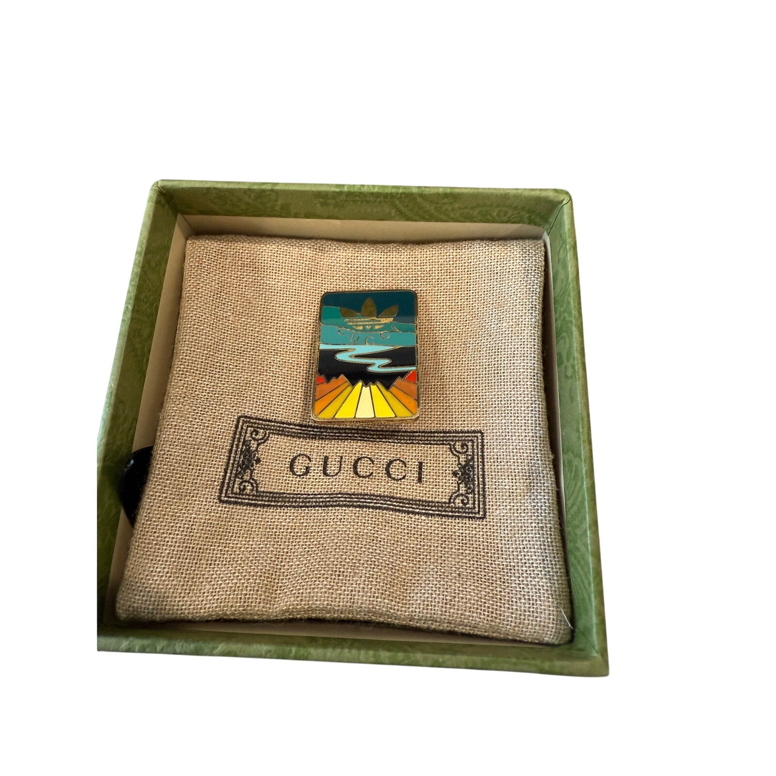 Gucci x Adidas Enamel Brooch‎ Pin*Colorful*Brand-New*Comes w/Box*RARE SOLD OUT