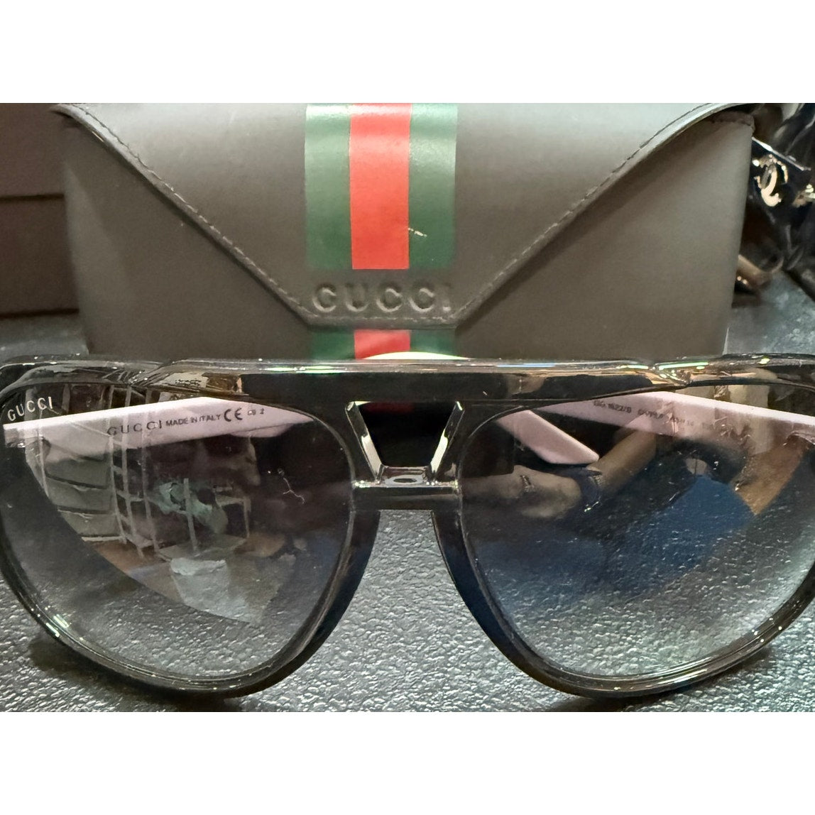 Vintage Gucci  Aviator Sunglasses GG 1622/S Black*63|14|130*Sherry line Case