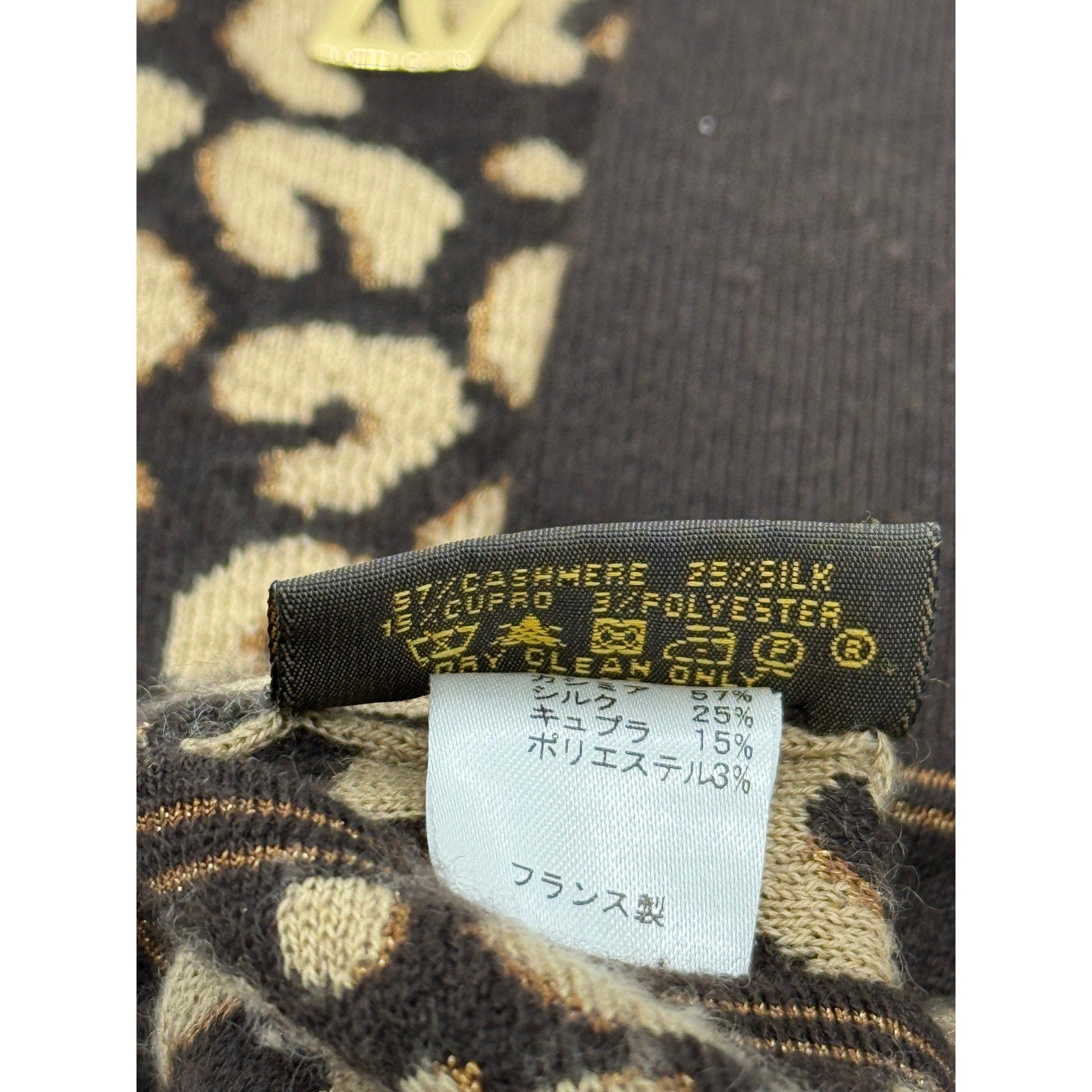LOUIS VUITTON  x Stephen Sprouse Cashmere Silk Leopard Long Gloves*Glitter gold!