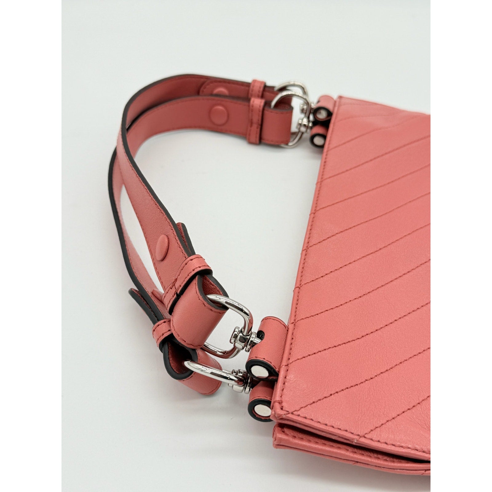 Gucci Pink Sakai Be Green Calfskin Diagonal Stitched Tote Bag*FULL INCLUSION*NWT