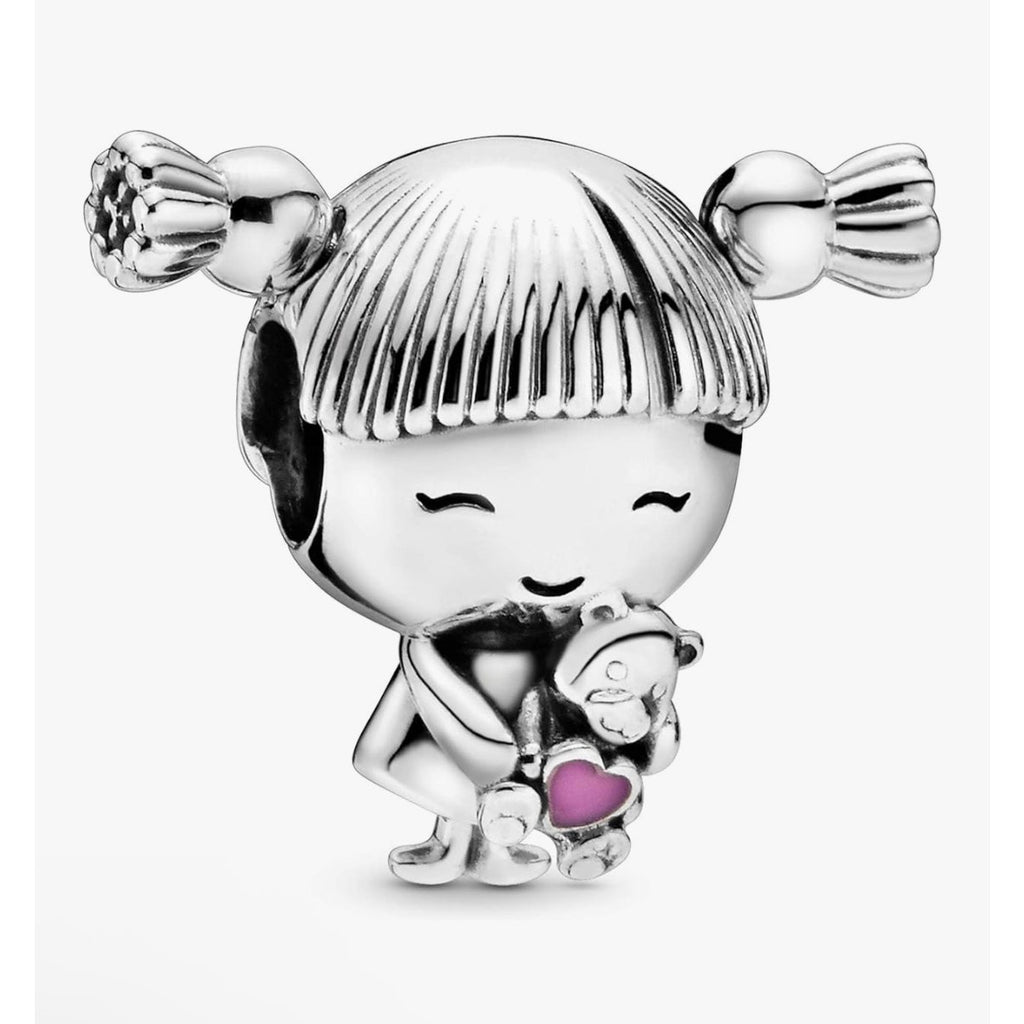 Pandora Little Pigtail Girl Charm**Sterling Silver*Pandora Pouch included*NEW