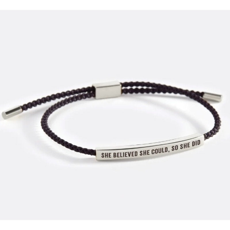 RETAIL $70 Mint & Lilly She Believed She Could So She Did Inspire Bracelet*Black