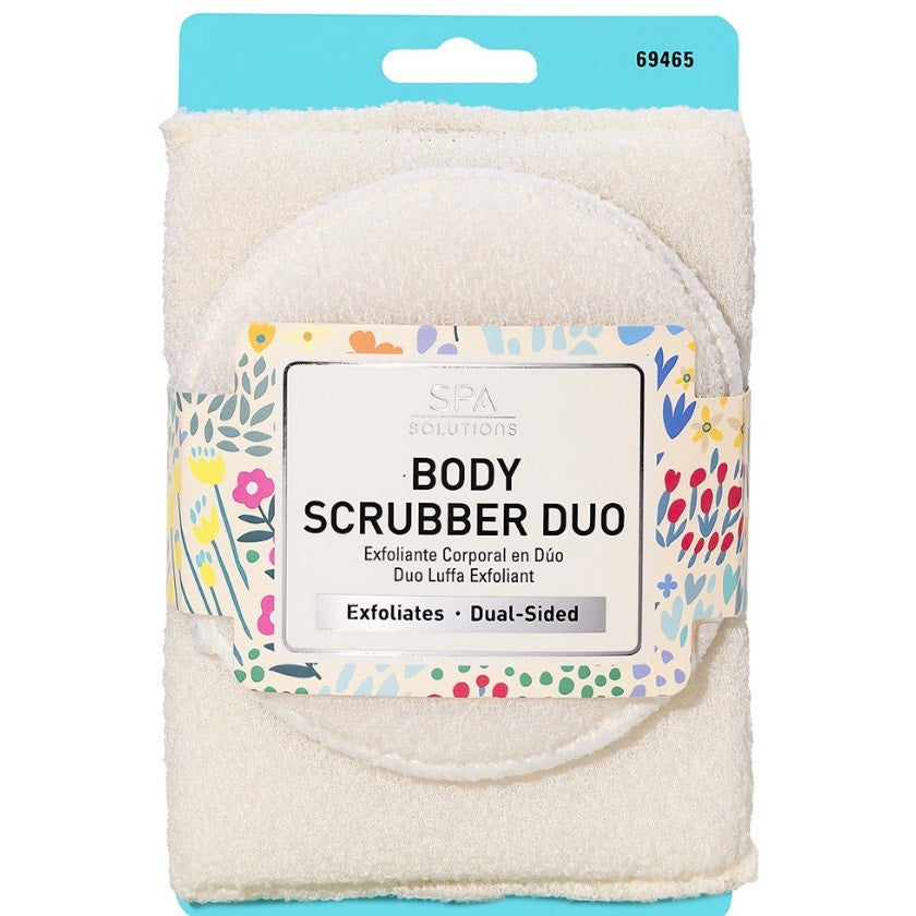 K-Care: Cala Spa Solutions Body Scrubber Duo*Floral*2 shower scrubbers*Exfoliate
