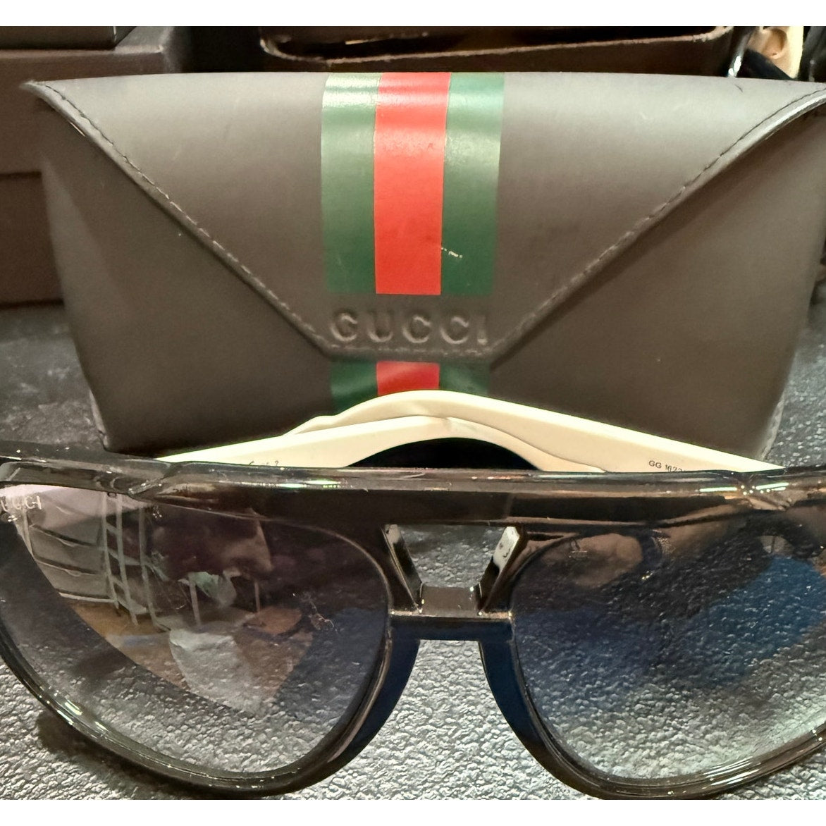 Vintage Gucci  Aviator Sunglasses GG 1622/S Black*63|14|130*Sherry line Case