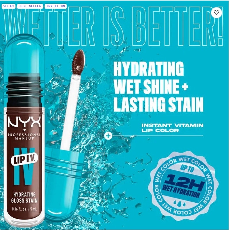 K-Care:NYX Professional Makeup Lip I.V. Hydrating Gloss Serum Stain*Rose Pink