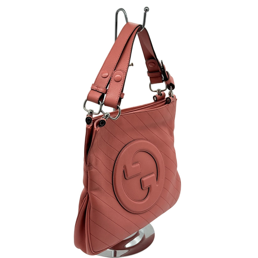 Gucci Pink Sakai Be Green Calfskin Diagonal Stitched Tote Bag*FULL INCLUSION*NWT