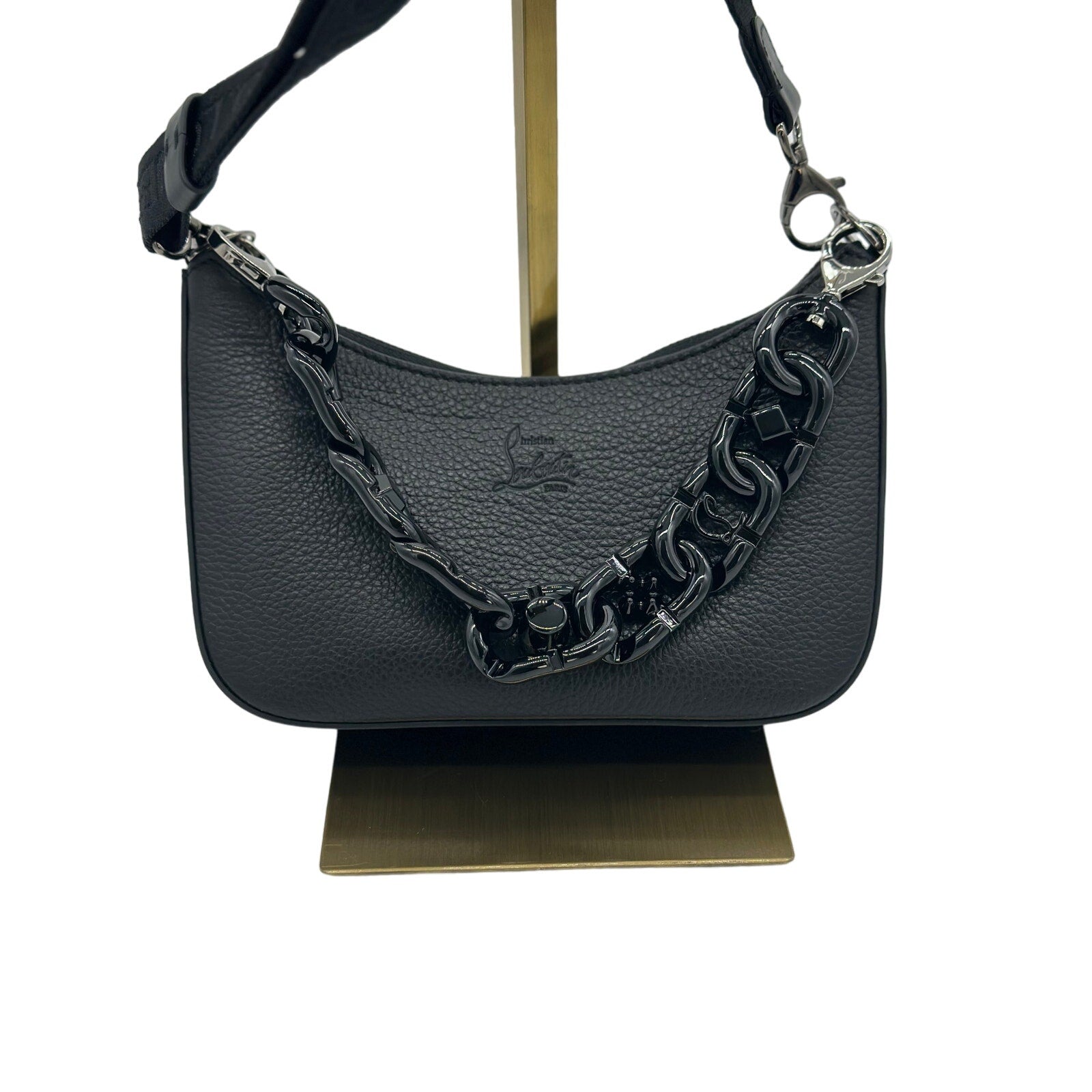 BNWT CHRISTIAN LOUBOUTIN Made In Italy Calf Leather Mini Loubila Chain Handle Shoulder Bag