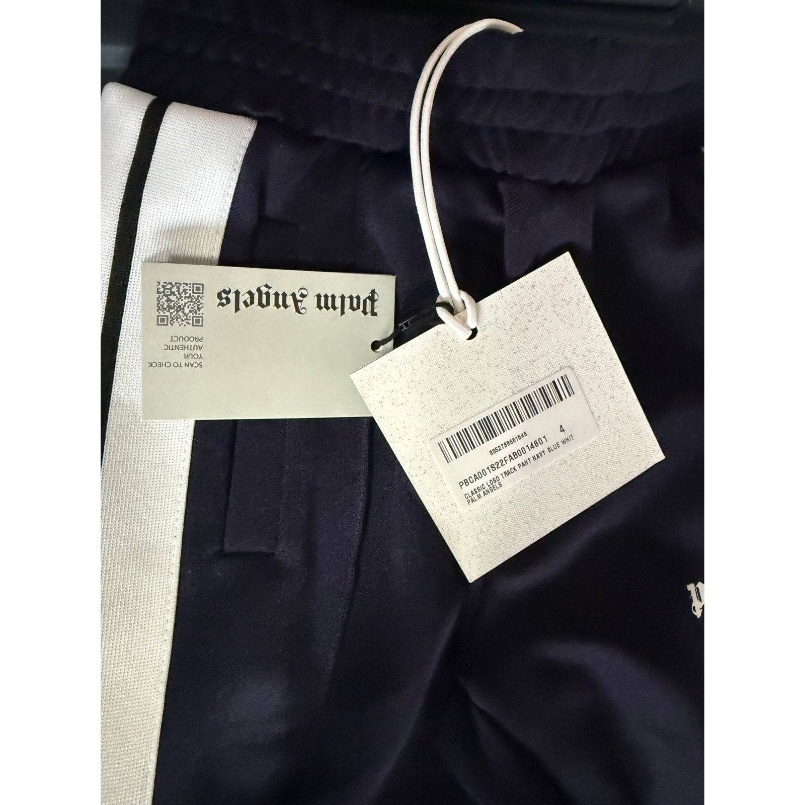 RETAIL $345 Palm Angels Long Track Pants Navy Blue*BRAND-NEW with tags*SZ 4