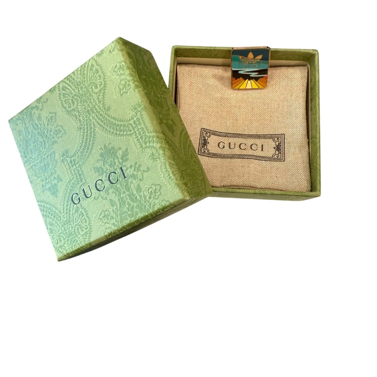 Gucci x Adidas Enamel Brooch‎ Pin*Colorful*Brand-New*Comes w/Box*RARE SOLD OUT