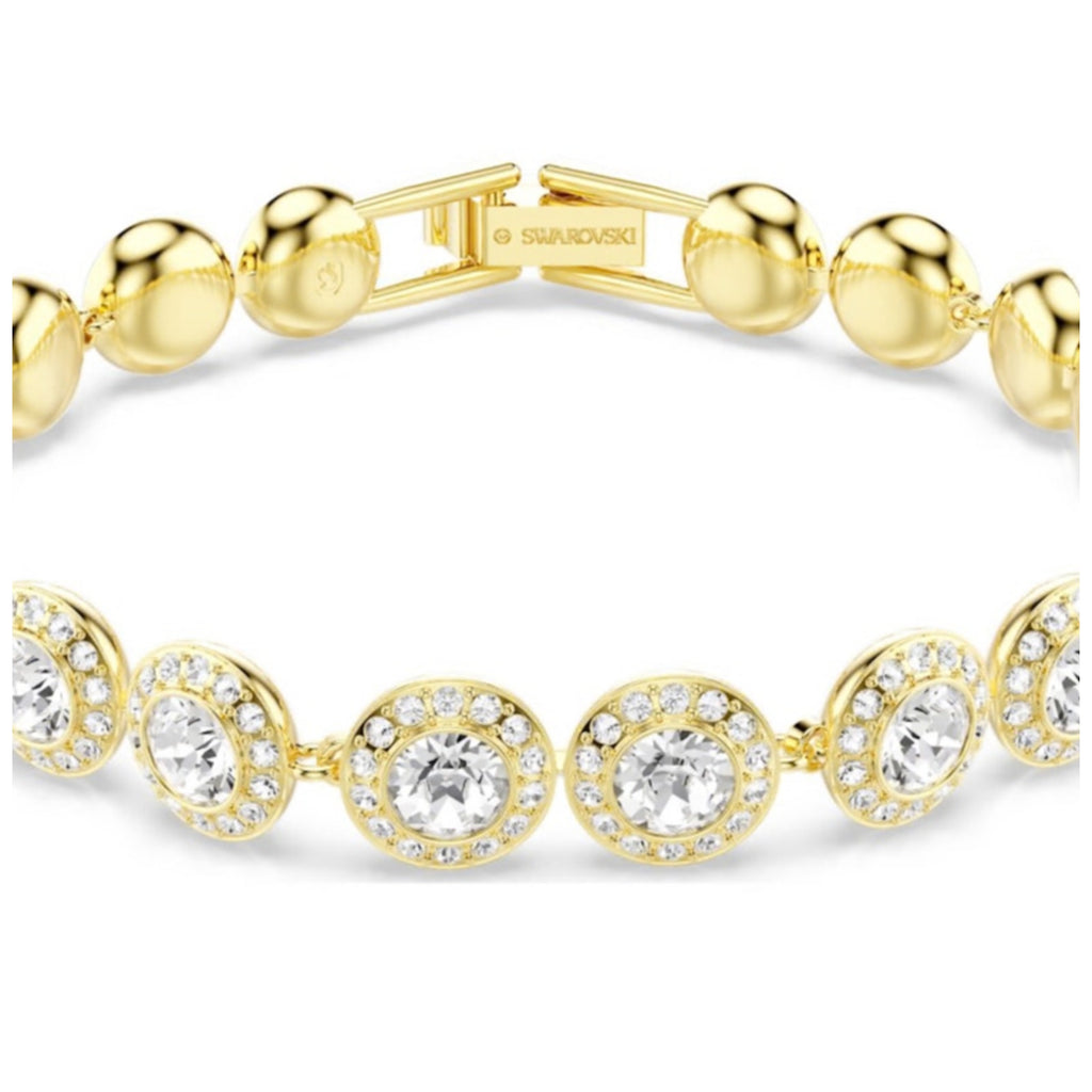 Swarovski Una Angelic bracelet Round cut, Pavé, White, Gold-tone plated*NEW