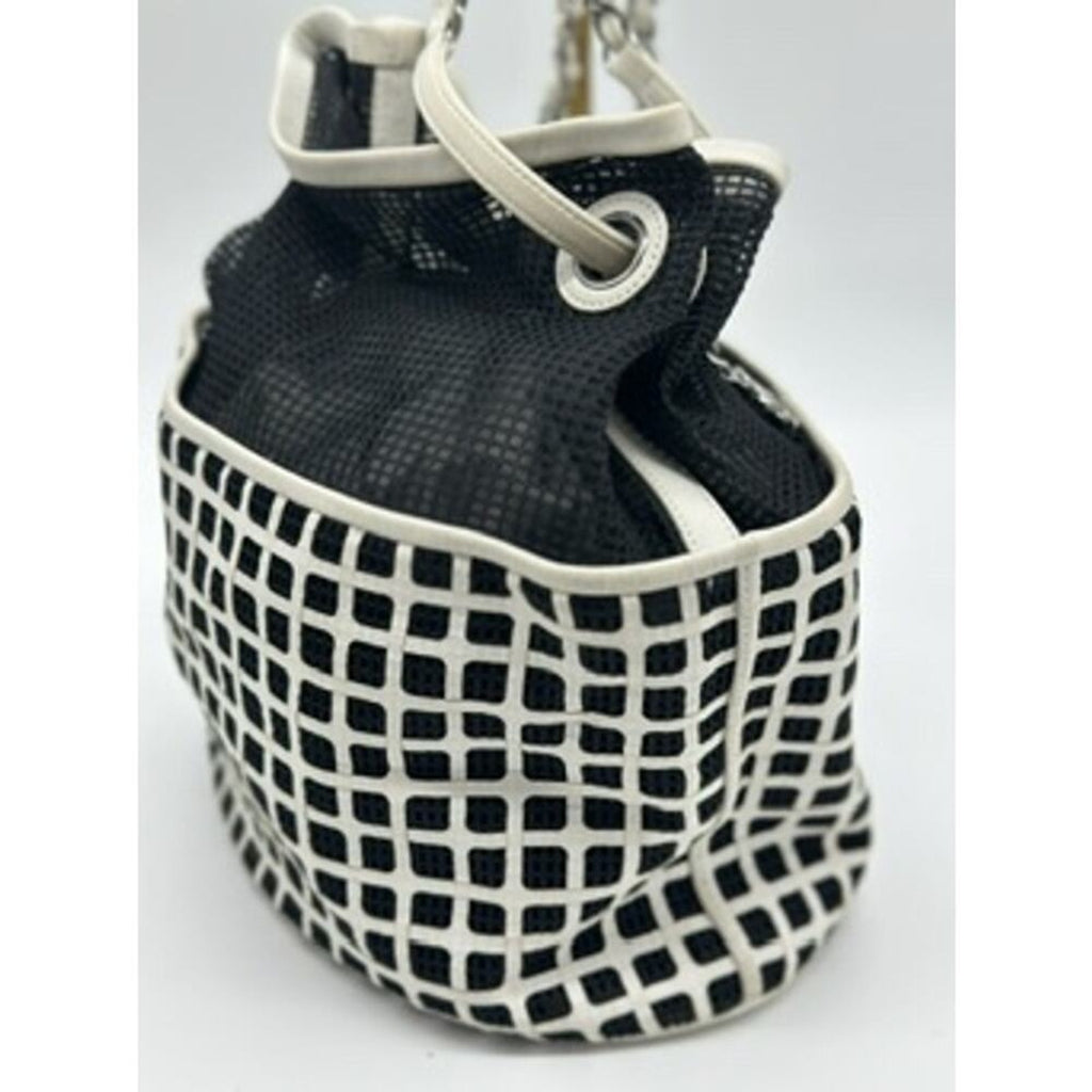 Chanel Black/White Mesh and Leather Rare‎ Bucket Bag w/COA AMAZING BAG