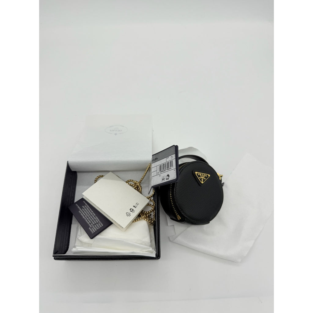 RETAIL $1200 Prada Black Saffiano Leather Mini Pouch Bag *COA*BOX INCLUDED*NWTS