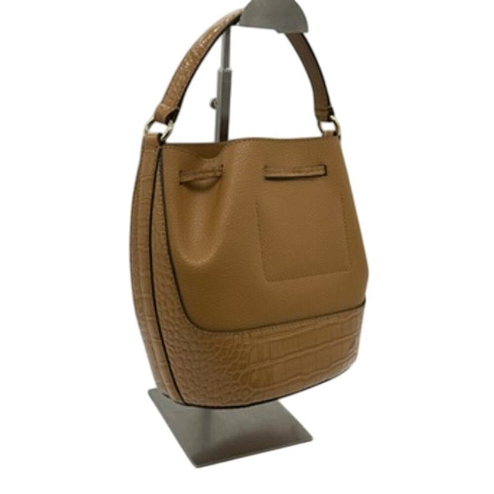 RETAIL $558 Michael Kors Reed‎ Medium Pebbled Leather Croc Embossed Bucket Bag*