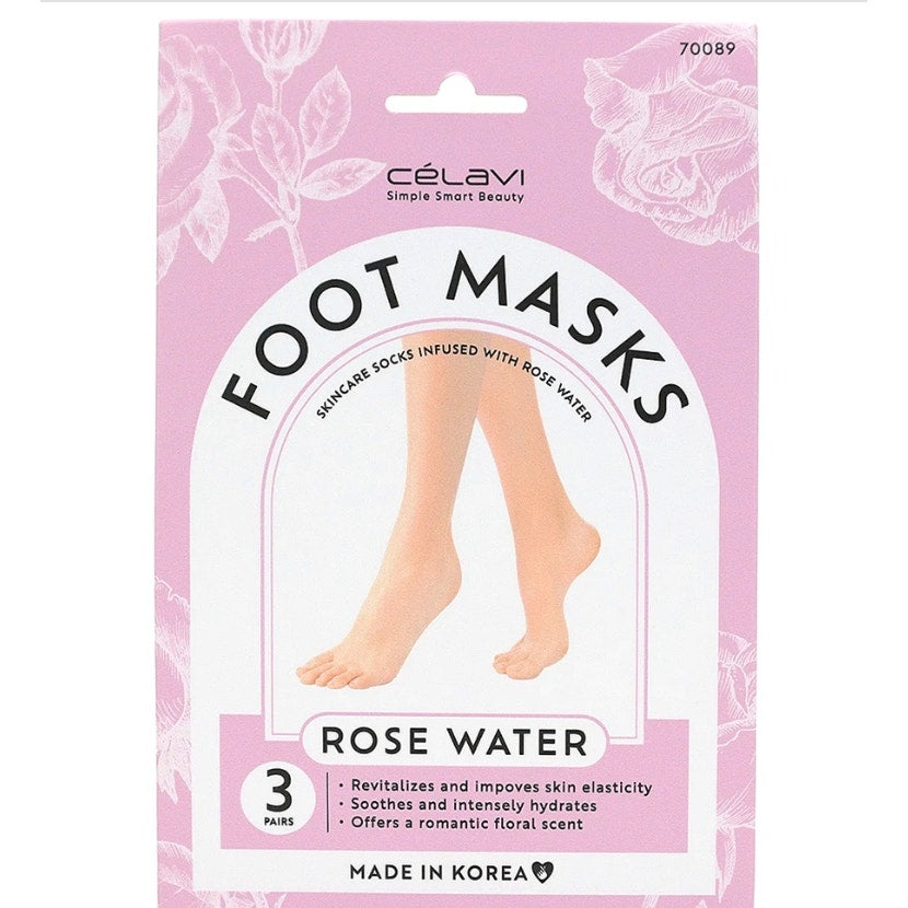 K-Care: Celavi 3 pairs of Rose Water Foot Masks*KOREAN SKINCARE