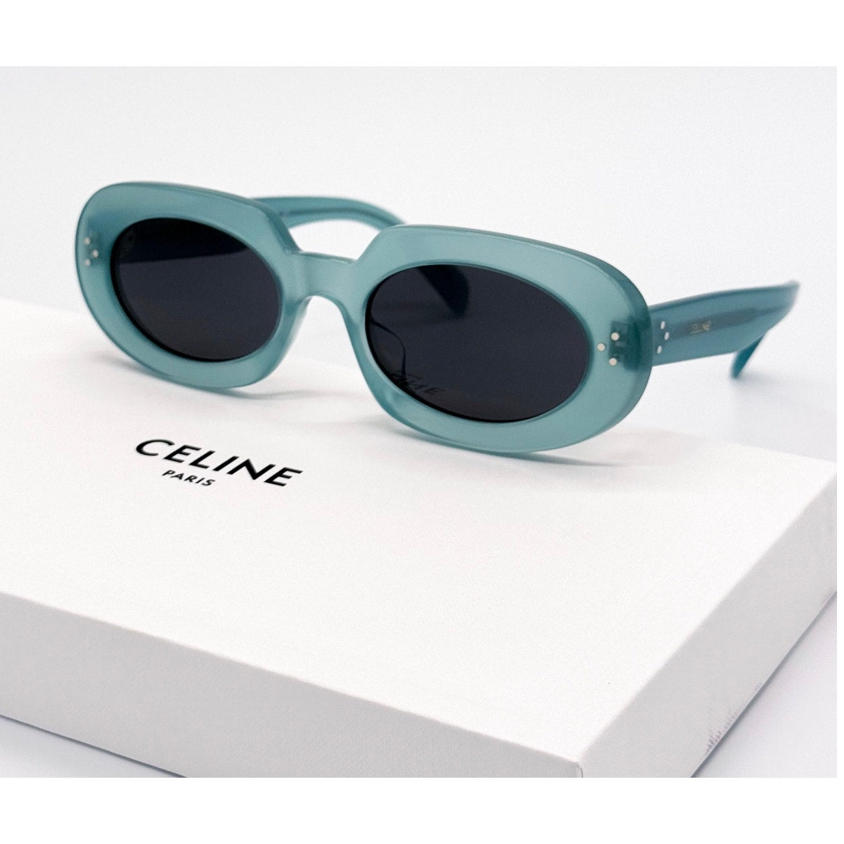 CELINE CL40276U 93N SHINY LIGHT GREEN WOMEN SUNGLASSES*NEW IN BOX
