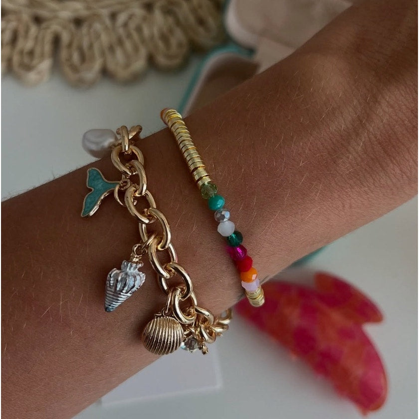 RETAIL $25 Kinsley Armelle Pixie Collection Viva Bracelet* Faceted glass beads