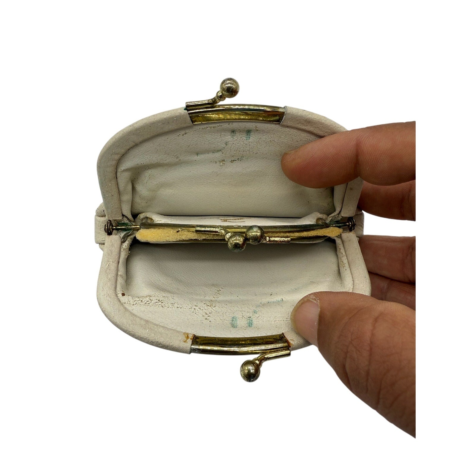 RARE KORET COIN PURSE*LEATHER*1940'S-1950'S ERA*Amazing little double kisslock