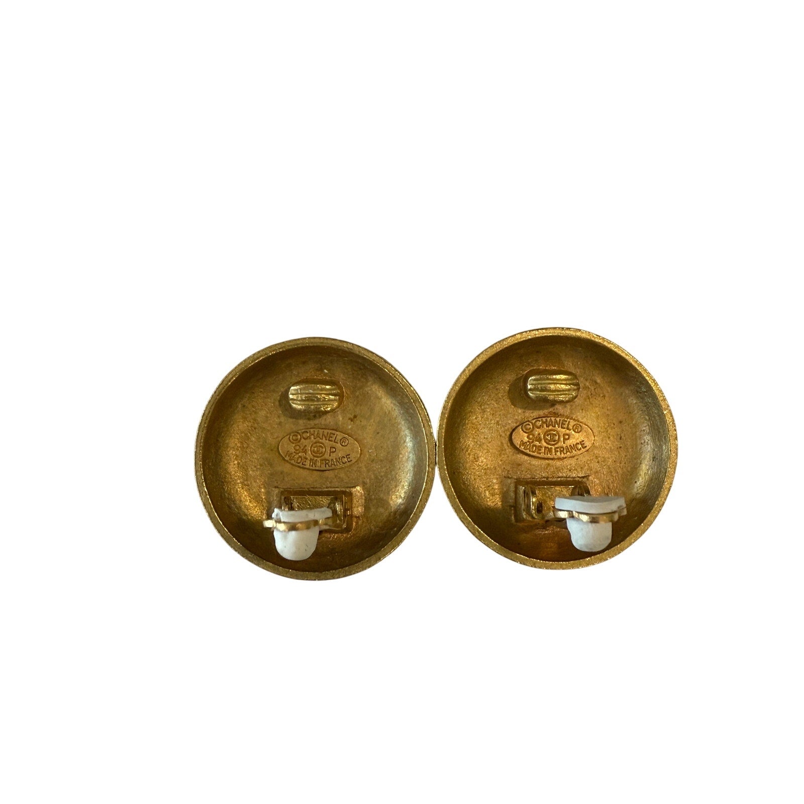 CHANEL Matte Gold Vintage CC Clips*94P date code*24K Gold Plating