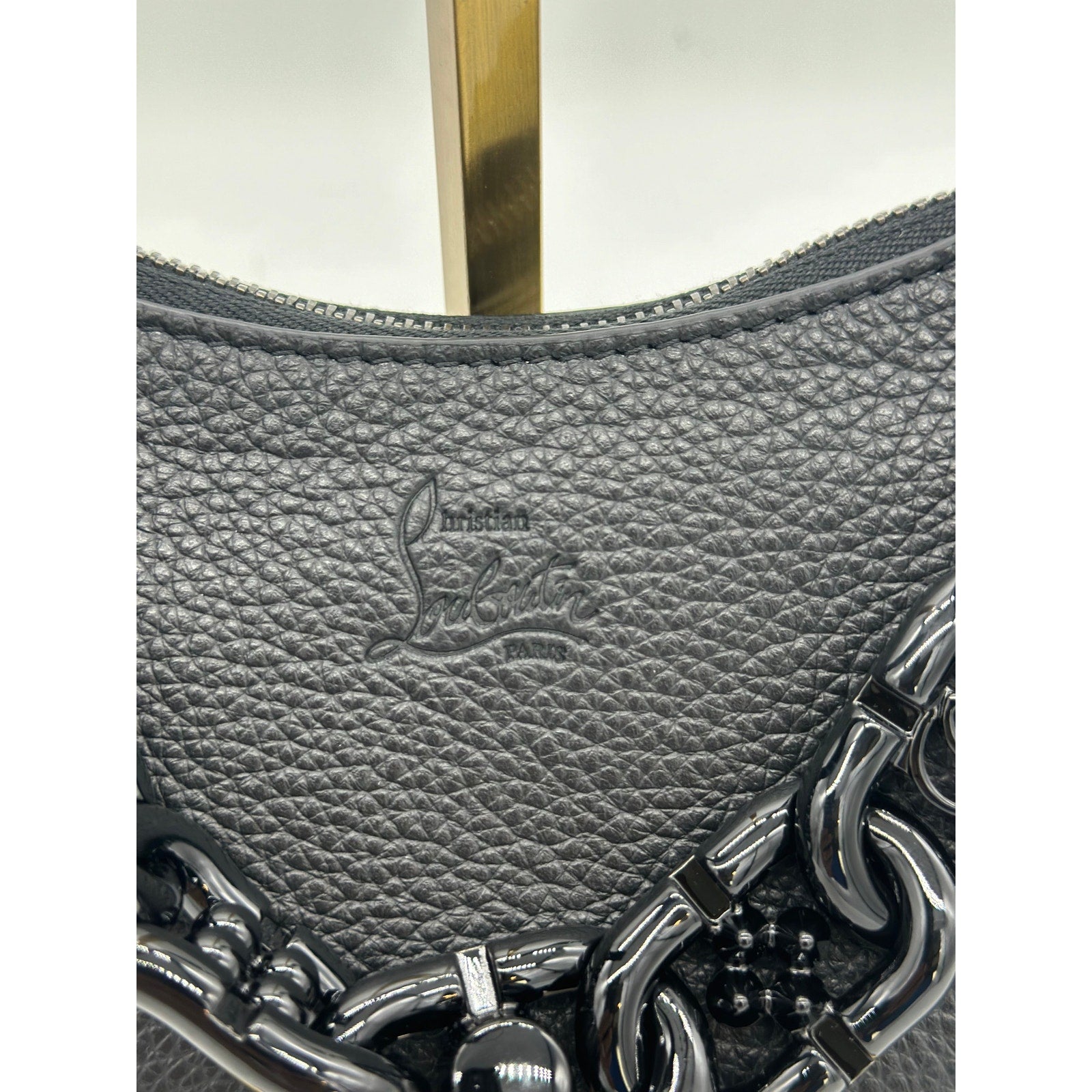 BNWT CHRISTIAN LOUBOUTIN Made In Italy Calf Leather Mini Loubila Chain Handle Shoulder Bag
