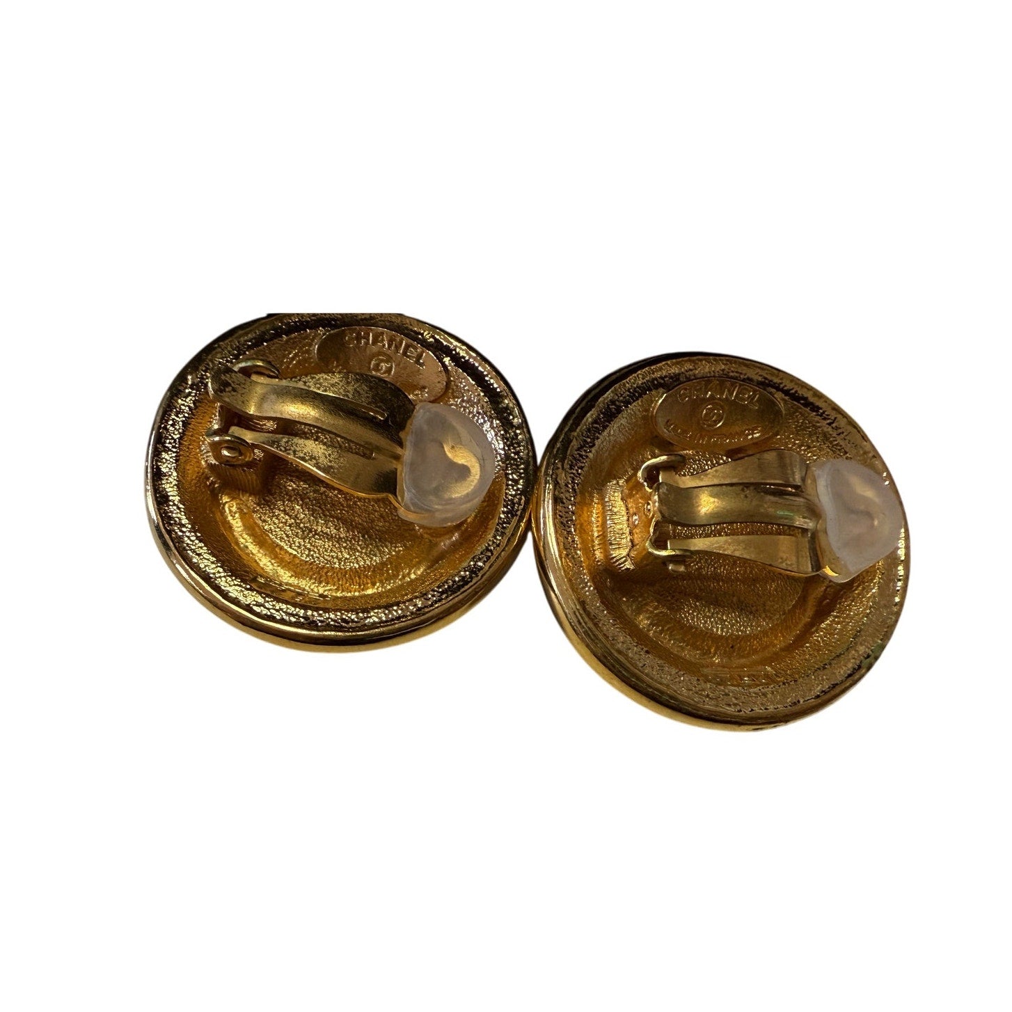 Vintage Chanel Faux pearl 24K Gold plated clip-on earrings*Chanel BOX included