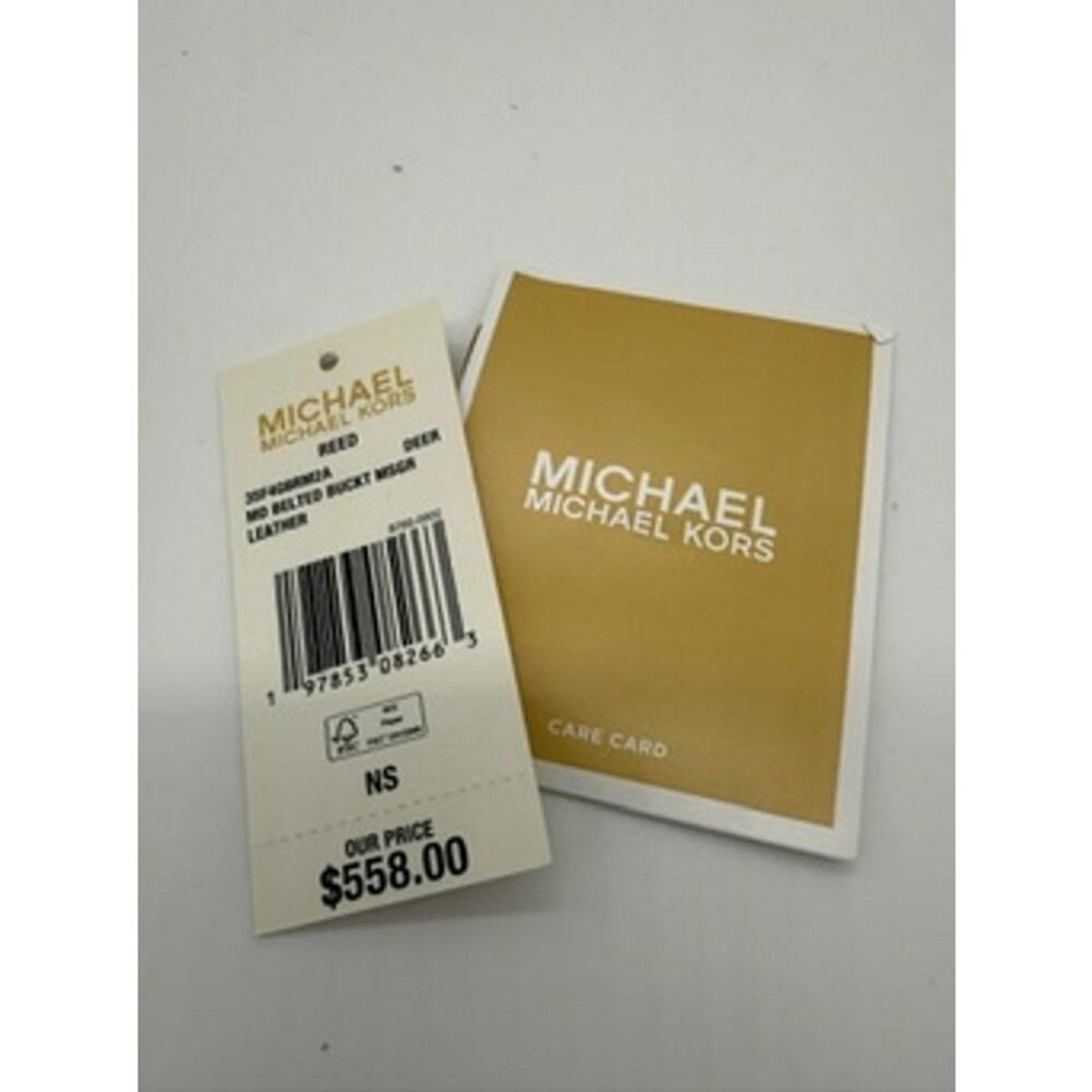 RETAIL $558 Michael Kors Reed‎ Medium Pebbled Leather Croc Embossed Bucket Bag*