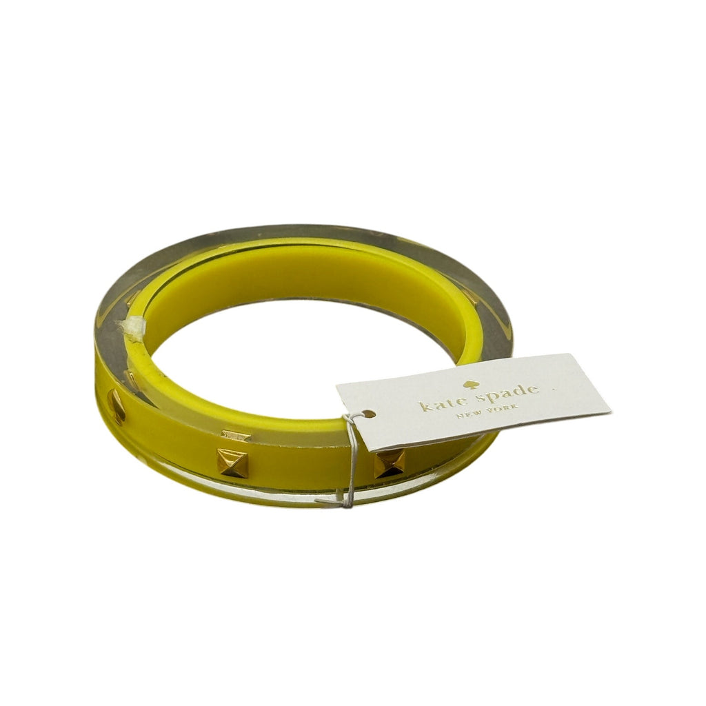 Kate Spade Lacquered Spade Bangle Bright Yellow in Clear Acrylic New with Tags