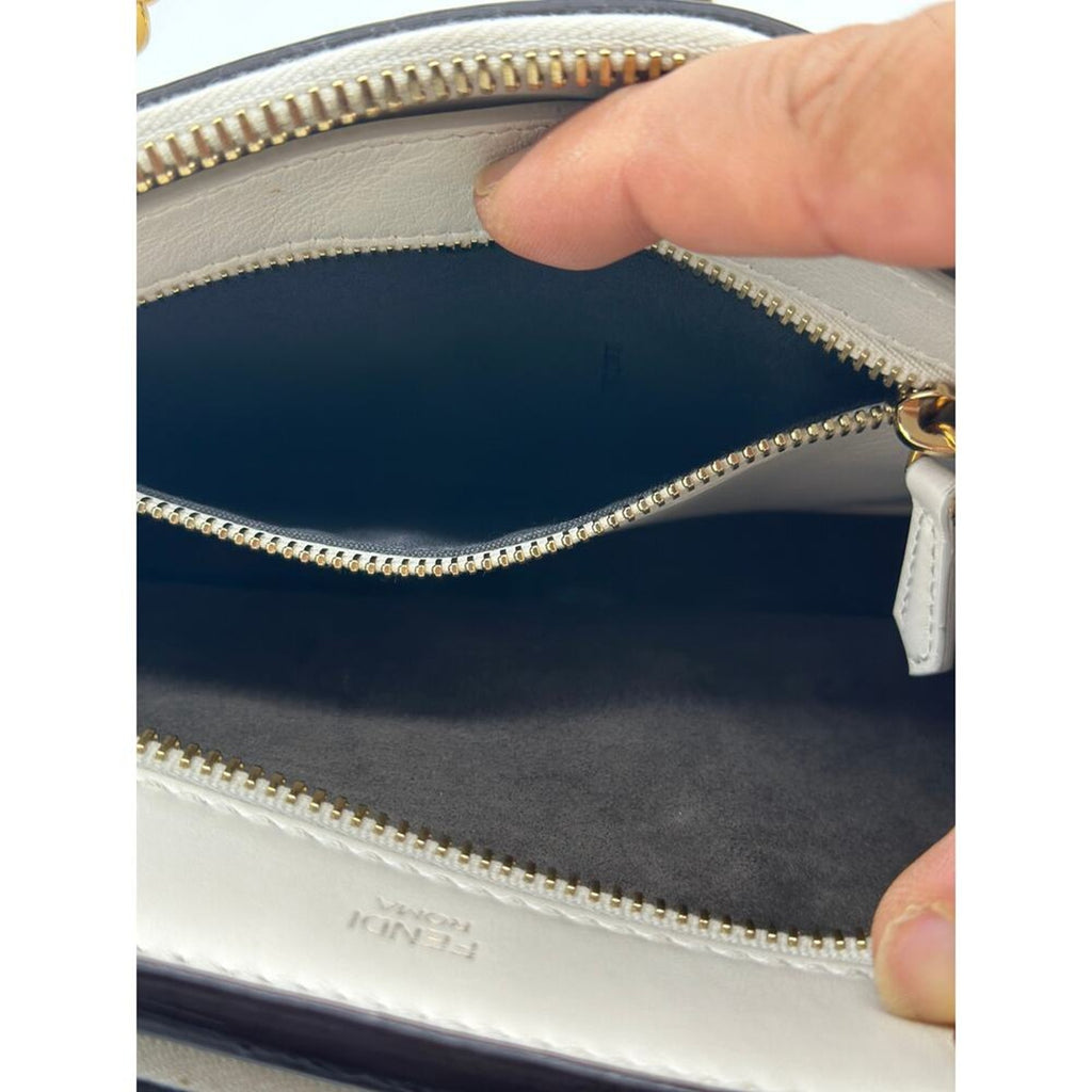 BNWT‎ Fendi Whipstitch Dotcom Bag in White calf leather! FULL INCLUSION