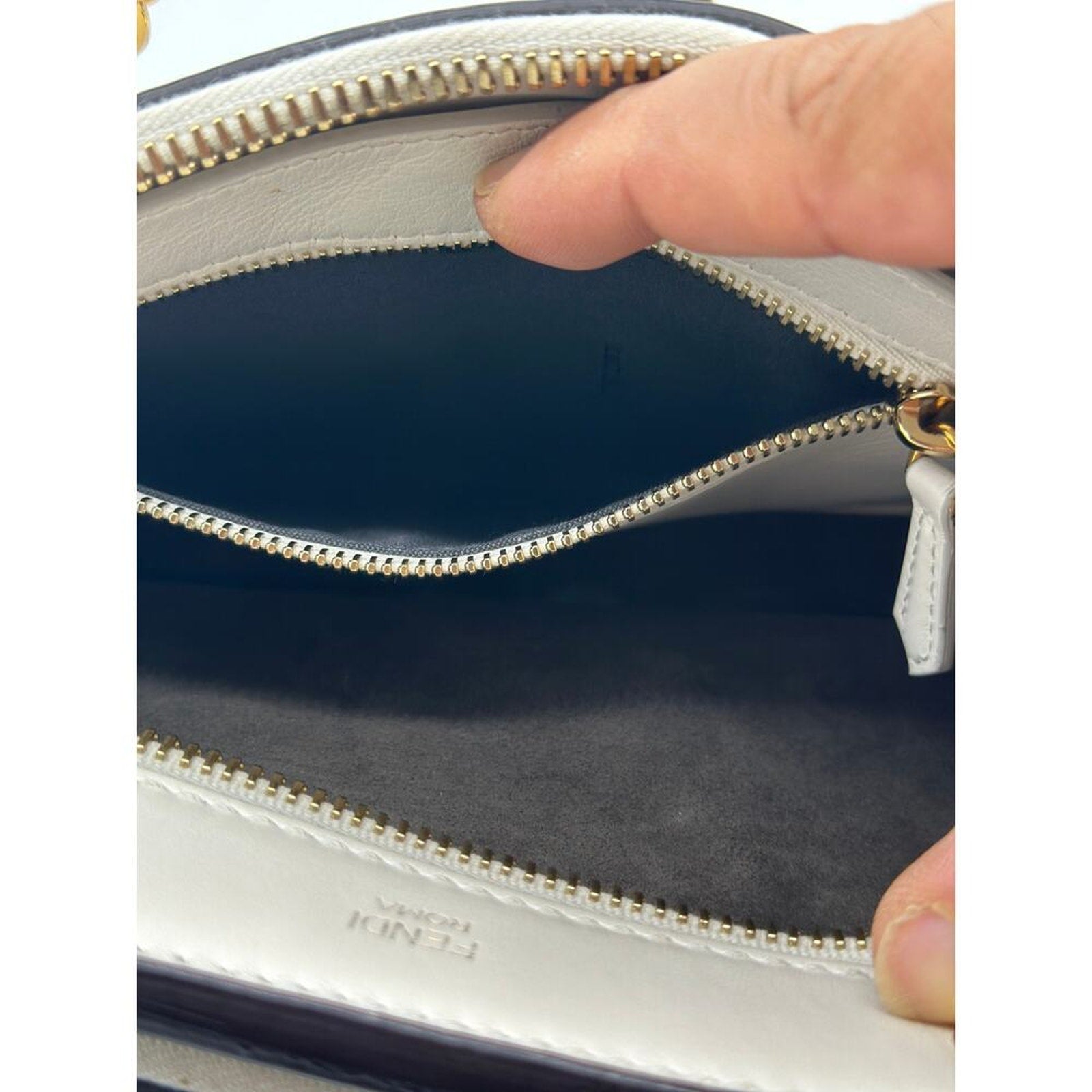 BNWT‎ Fendi Whipstitch Dotcom Bag in White calf leather! FULL INCLUSION