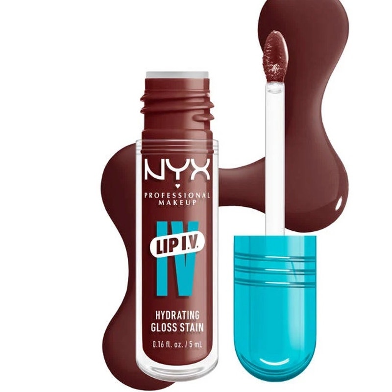 K-Care:NYX Professional Makeup Lip I.V. Hydrating Gloss Serum Stain*Cool Brown
