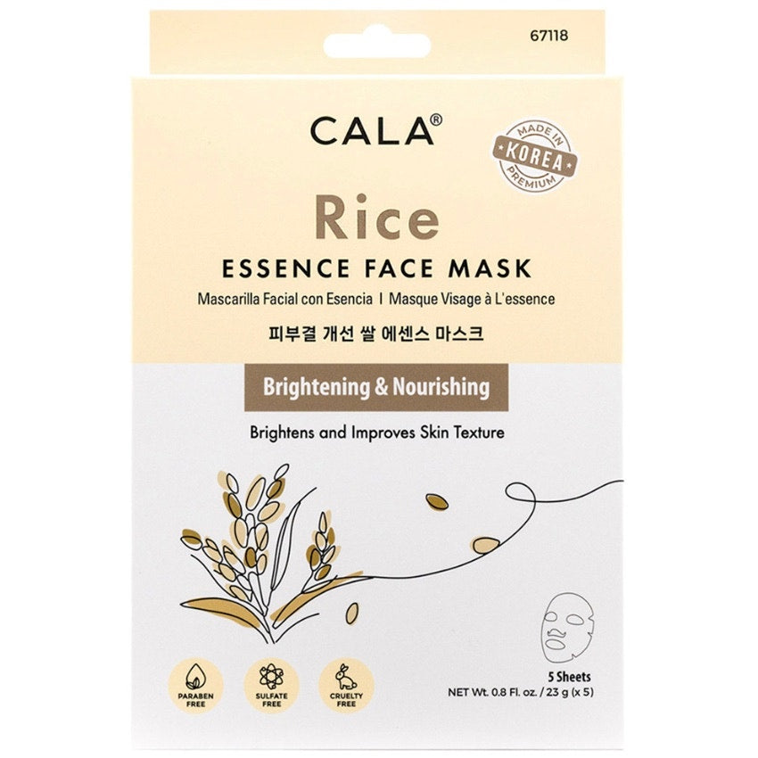 K-Care Cala Essence Facial Mask Rice*5 Sheet Masks*Brightening*Korean skincare