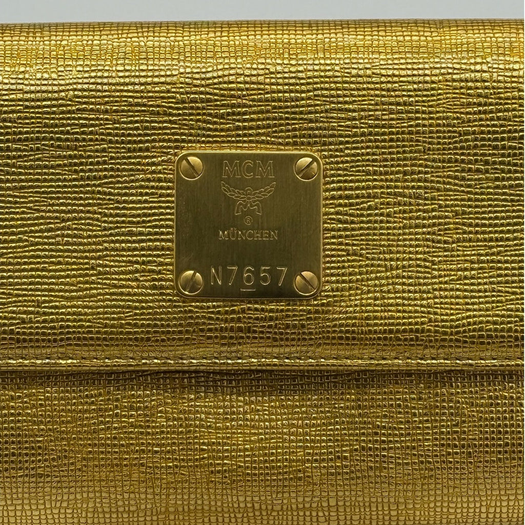 MCM Gold Snap Flap Evening Clutch*Excellent Condition