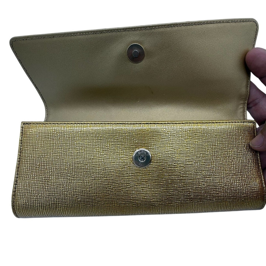 MCM Gold Snap Flap Evening Clutch*Excellent Condition