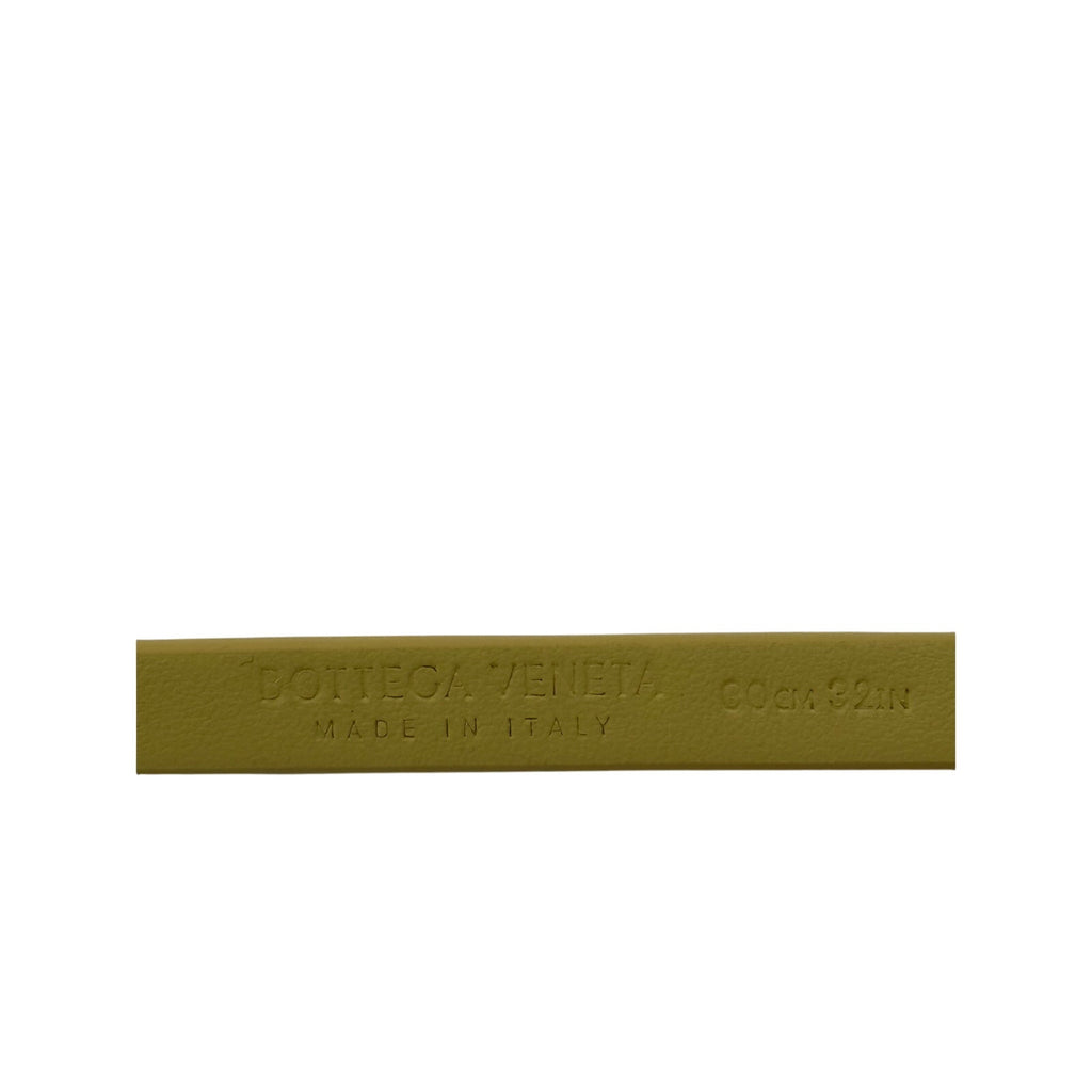 Bottega Veneta Triangle Snake Light Yellow Narrow Leather Belt *32"Dustbag