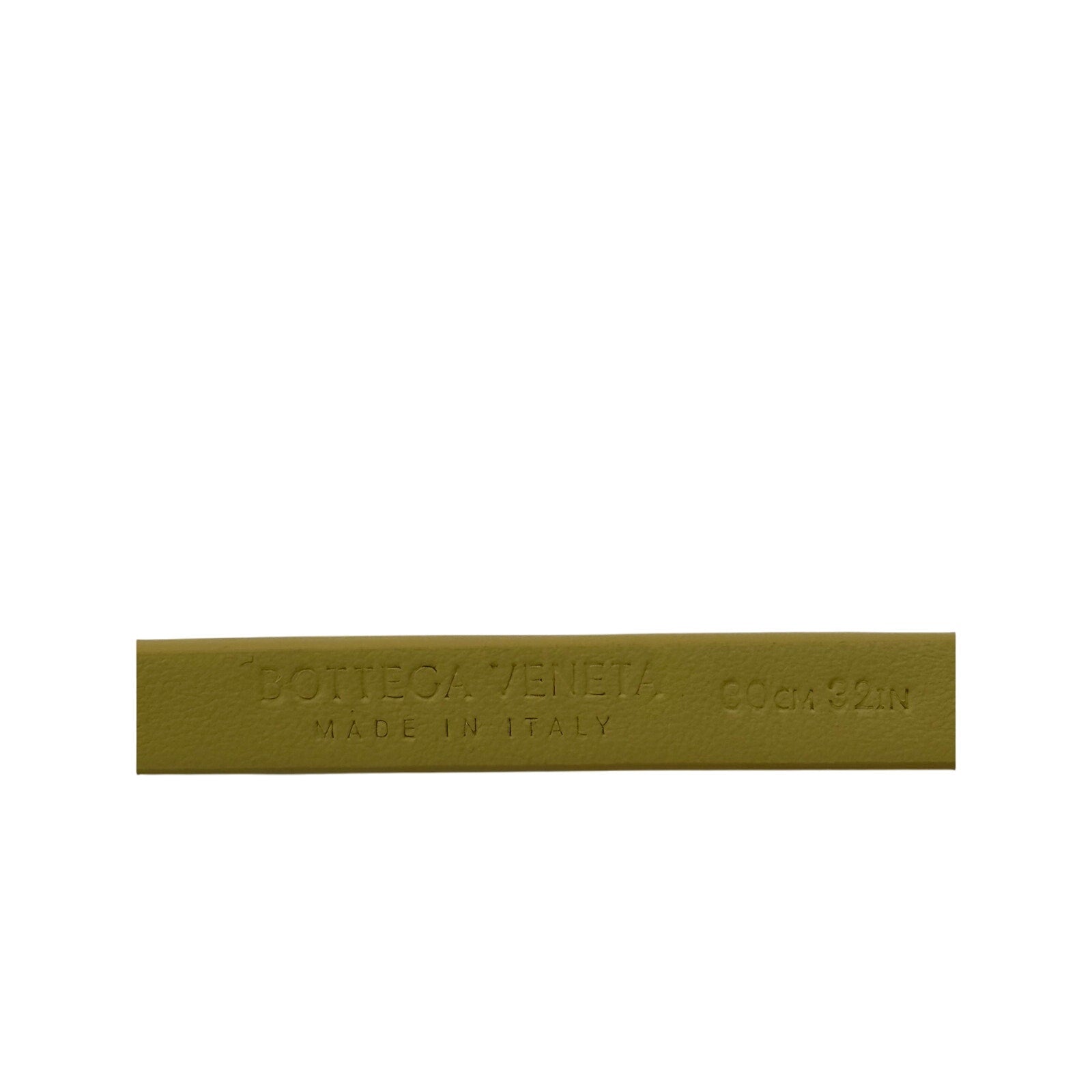 Bottega Veneta Triangle Snake Light Yellow Narrow Leather Belt *32"Dustbag