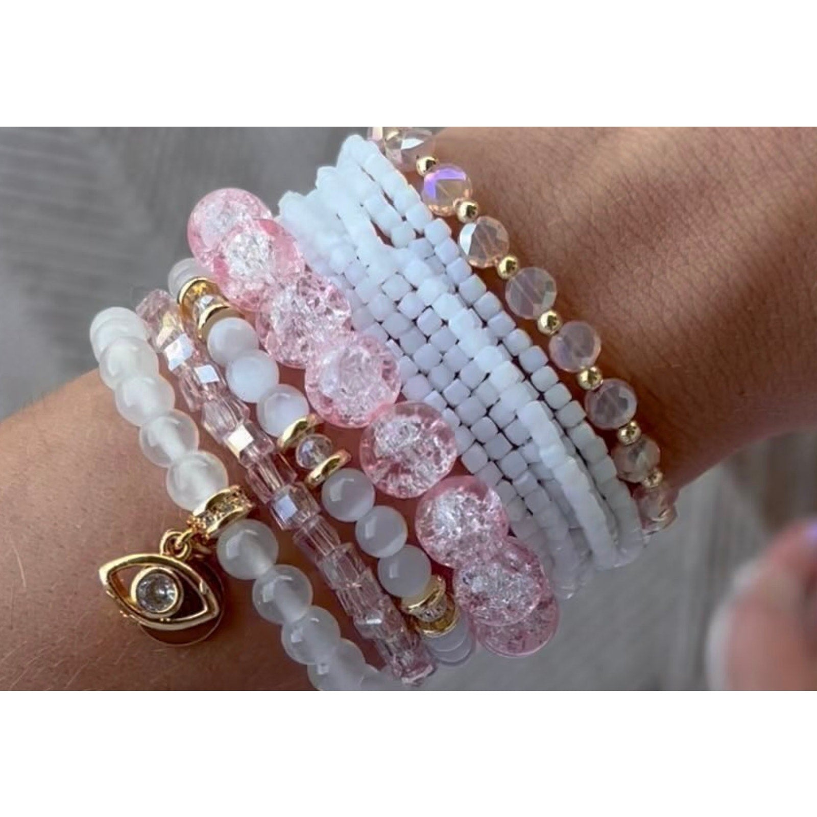 RETAIL $35 Kinsley Armelle Delmira Collection Evil Eye Perla Bracelet*Gorgeous!