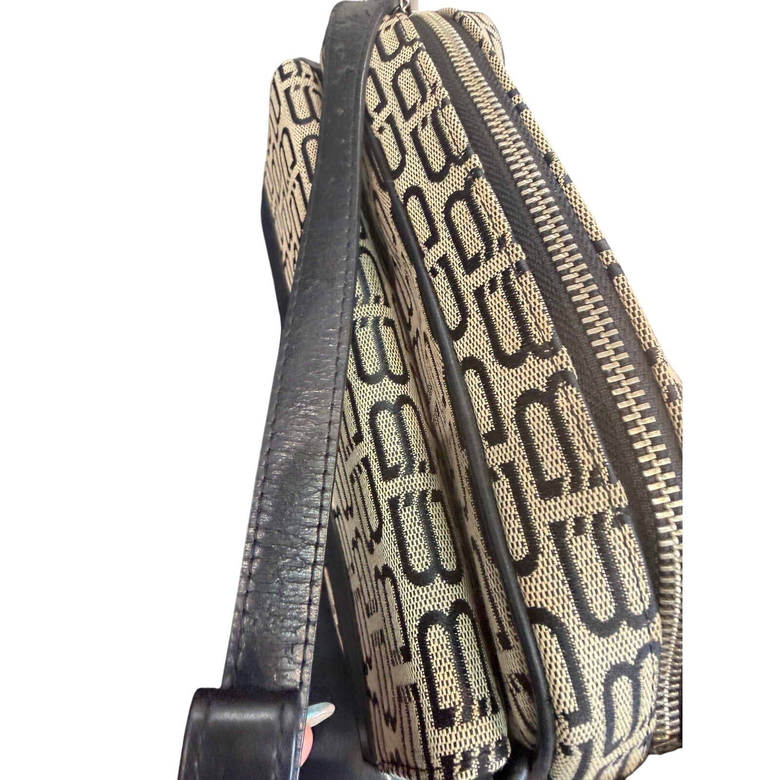 Balenciaga Black & Grey Logo Canvas & Leather Crossbody Bag*COA