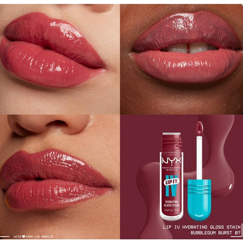K-Care:NYX Professional Makeup Lip I.V. Hydrating Gloss Serum Stain*Rose Pink