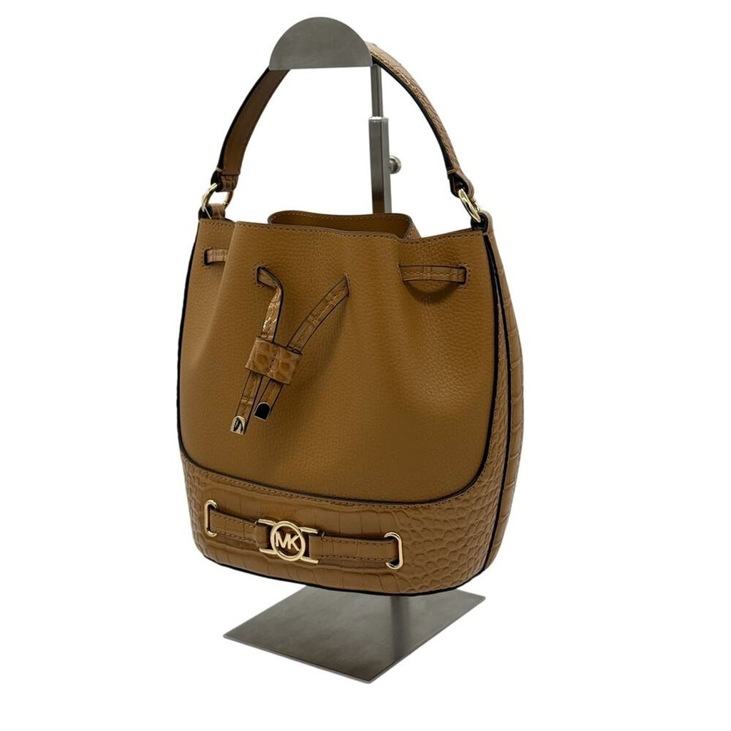 RETAIL $558 Michael Kors Reed‎ Medium Pebbled Leather Croc Embossed Bucket Bag*