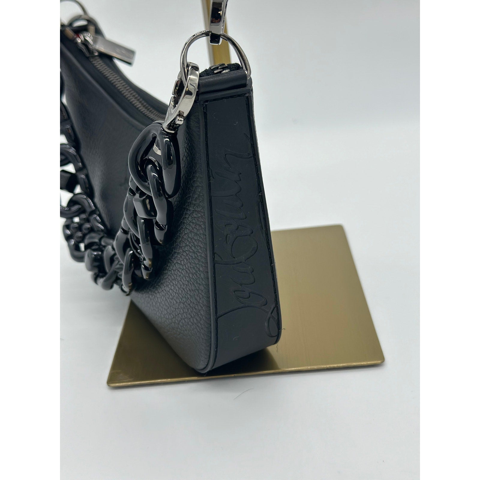 BNWT CHRISTIAN LOUBOUTIN Made In Italy Calf Leather Mini Loubila Chain Handle Shoulder Bag