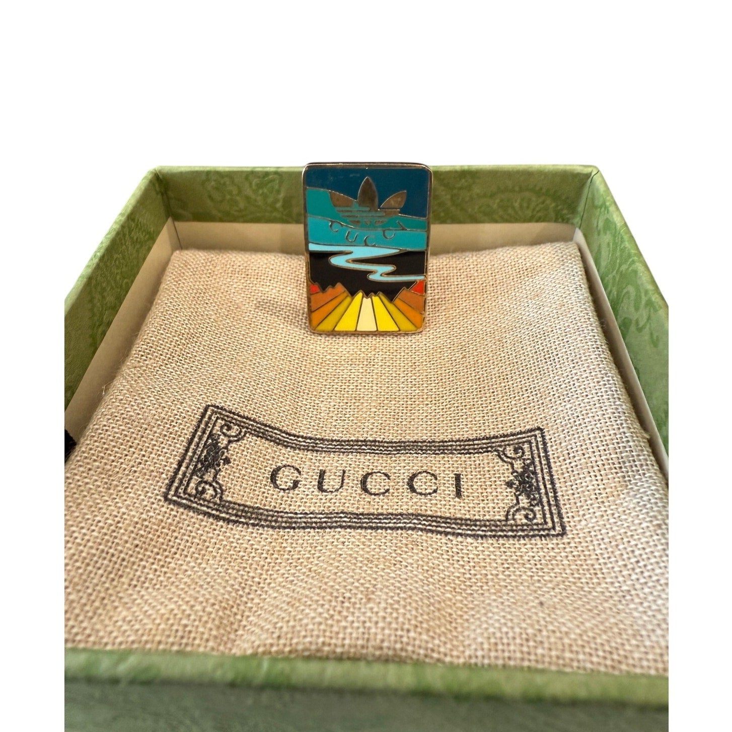 Gucci x Adidas Enamel Brooch‎ Pin*Colorful*Brand-New*Comes w/Box*RARE SOLD OUT
