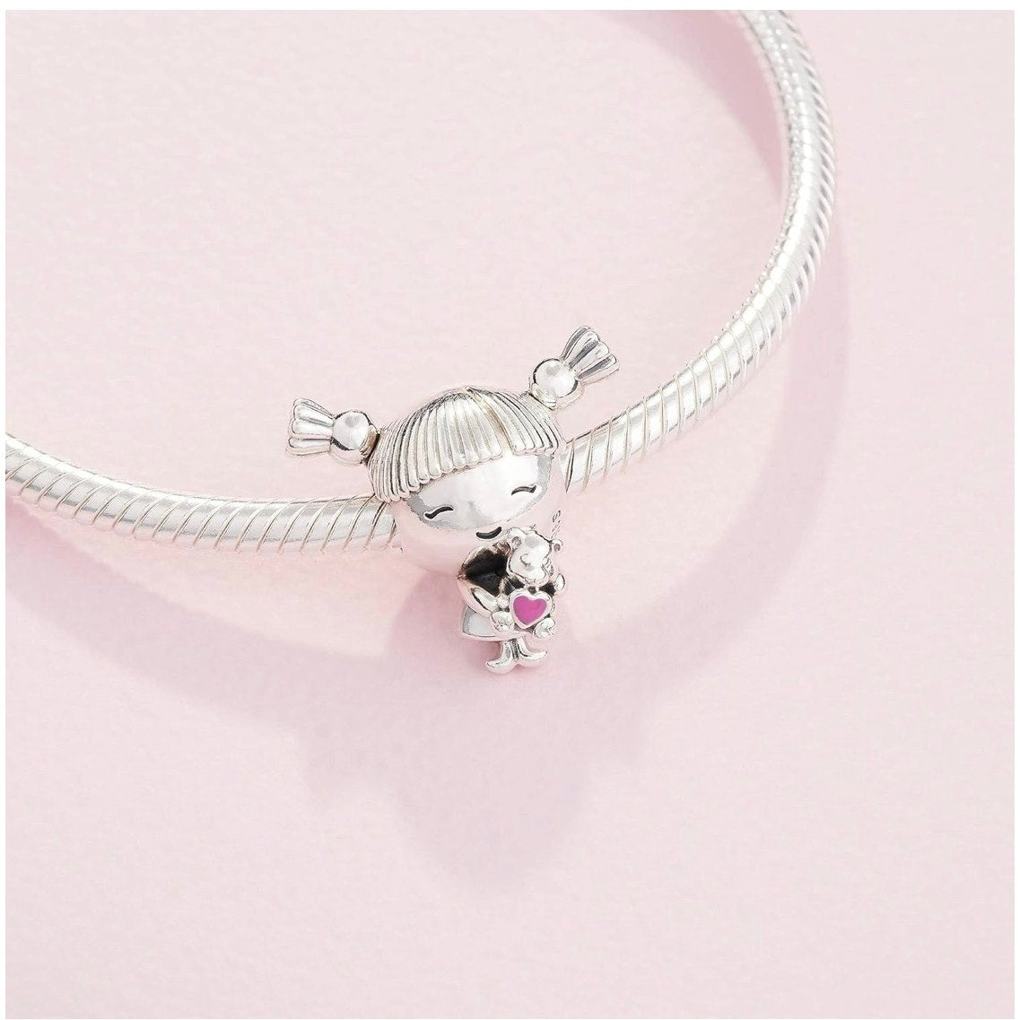 Pandora Little Pigtail Girl Charm**Sterling Silver*Pandora Pouch included*NEW