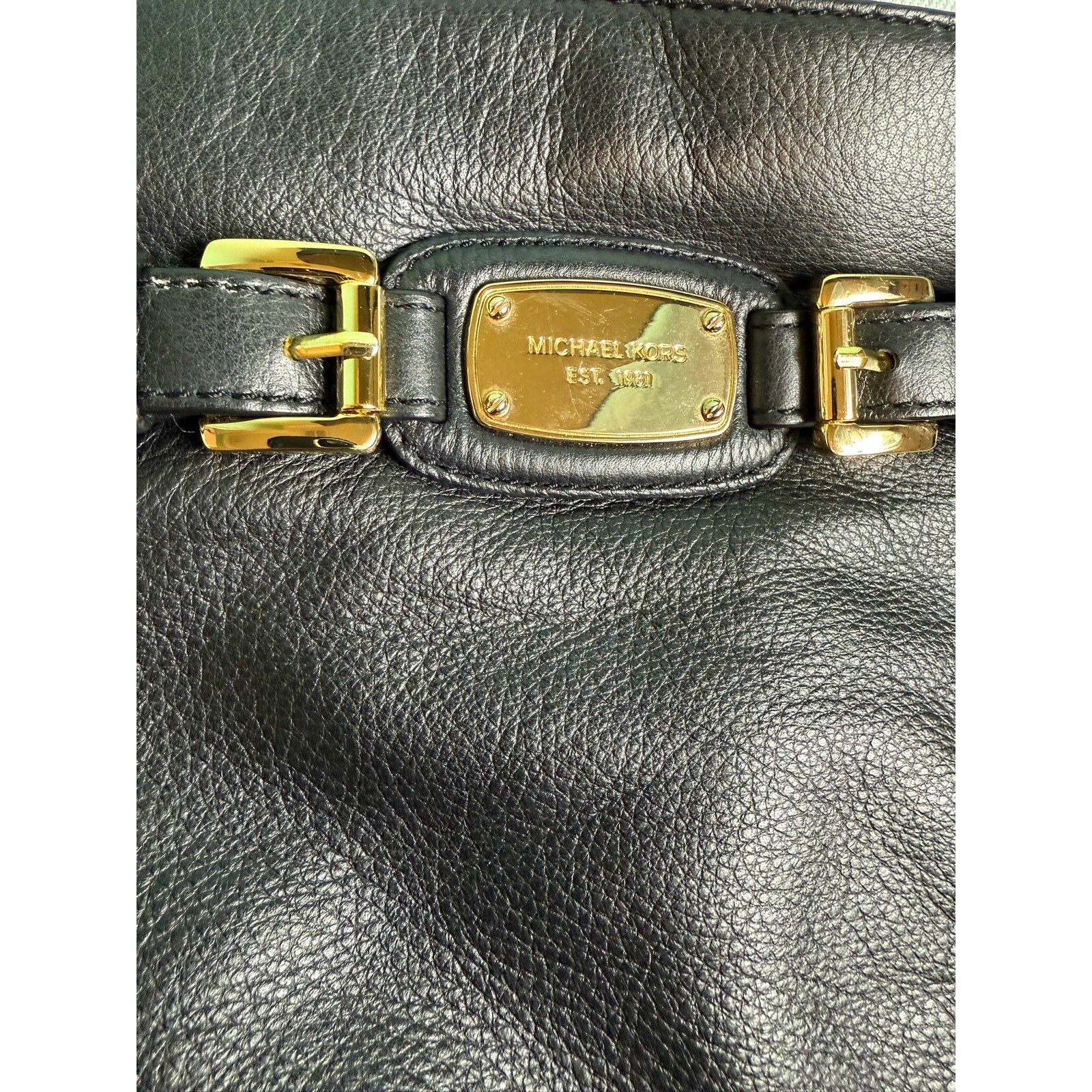 Michael Kors Hamilton Black Leather Messenger*Crossbody*Excellent Condition