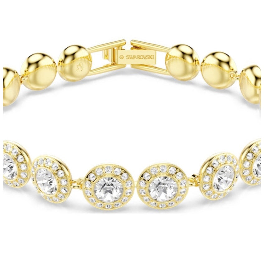 Swarovski Una Angelic bracelet Round cut, Pavé, White, Gold-tone plated*NEW