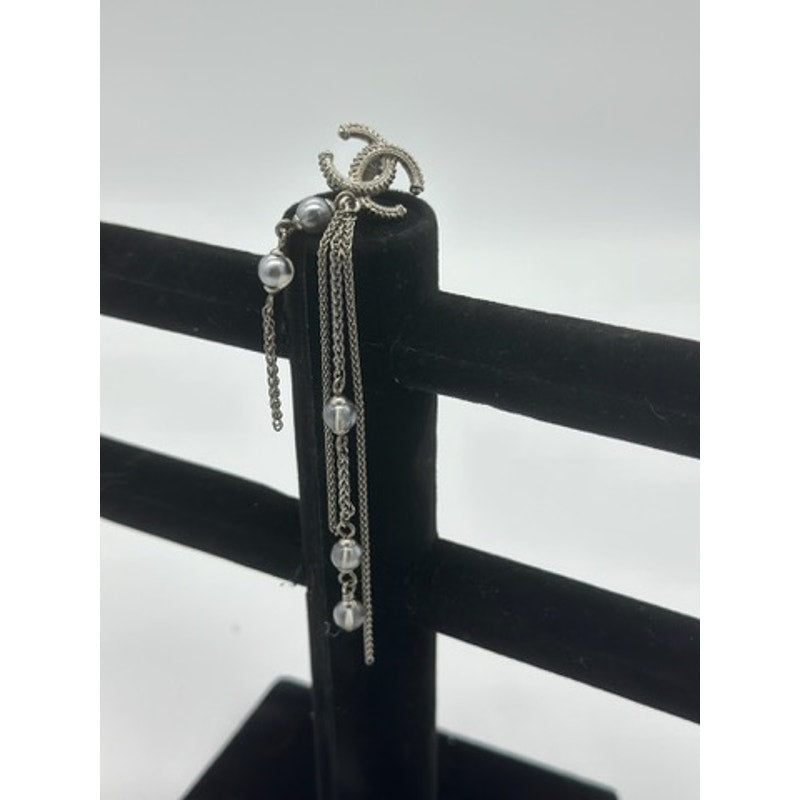 Chanel Metiers d'Art Crystal, Pearl & CC Logo Chandelier Earrings clip-on
