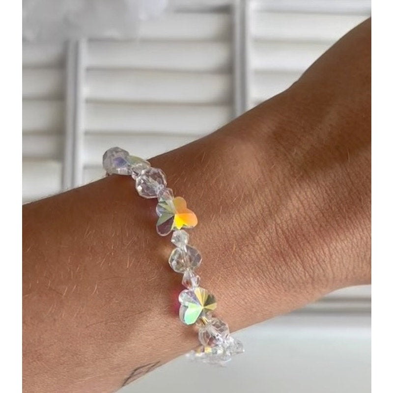 RETAIL $25 Kinsley Armelle Kalysa Collection Crystal Glass Butterfly Bracelet