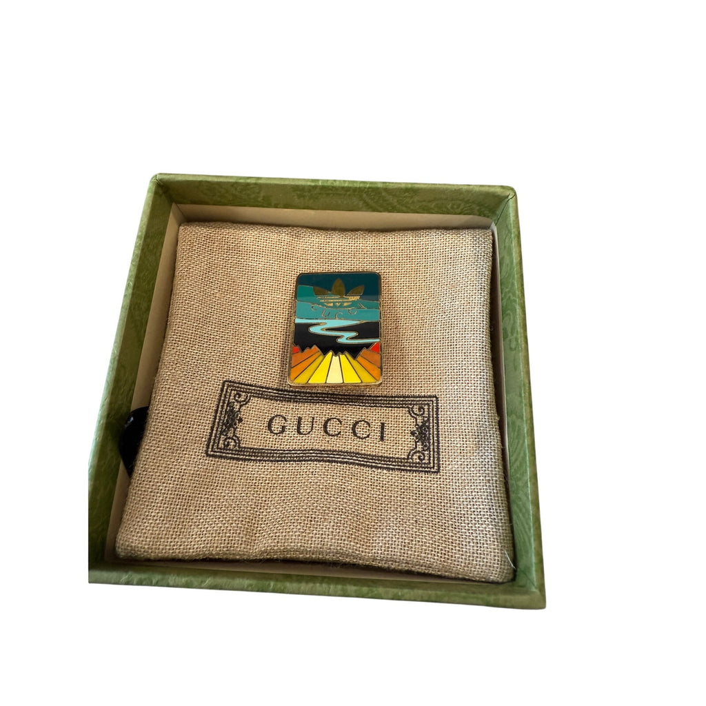 Gucci x Adidas Enamel Brooch‎ Pin*Colorful*Brand-New*Comes w/Box*RARE SOLD OUT