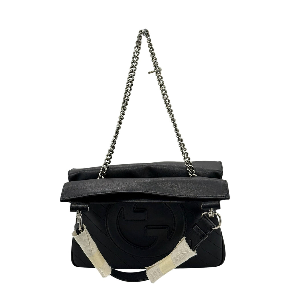 Gucci Black Sakai Be Green Calfskin Diagonal Stitched Tote*FULL INCLUSION*NWT