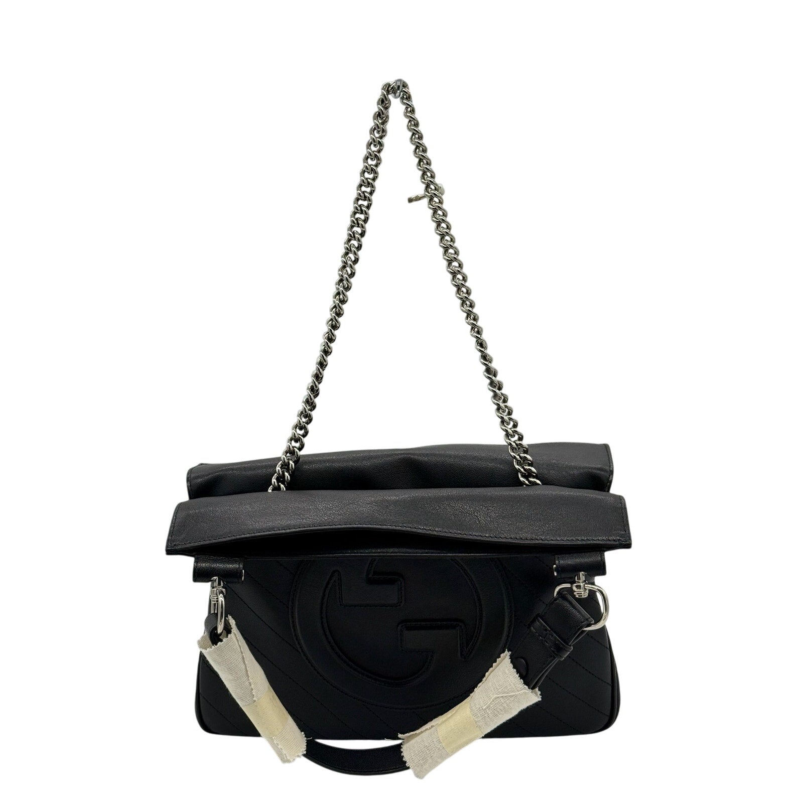 Gucci Black Sakai Be Green Calfskin Diagonal Stitched Tote*FULL INCLUSION*NWT