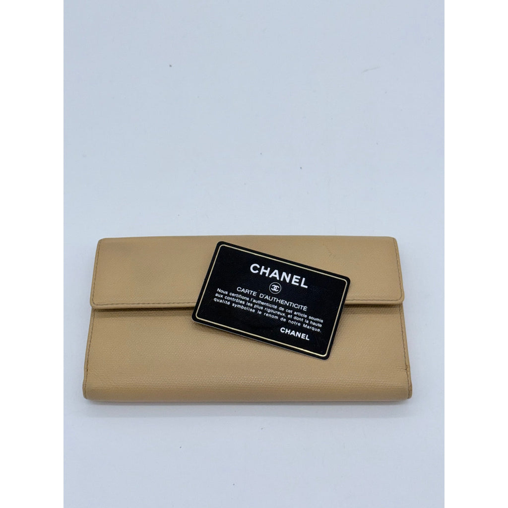 Chanel Interlocking CC Logo Continental Wallet*BEAUTIFUL Neutral COLOR