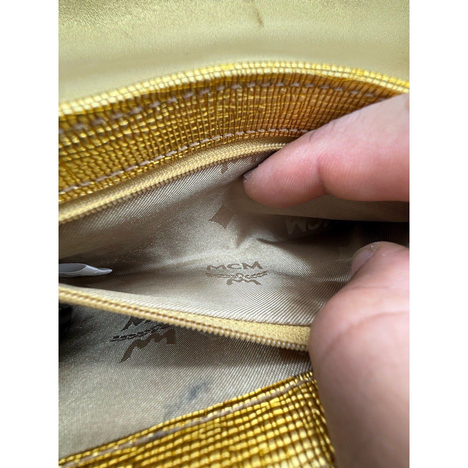 MCM Gold Snap Flap Evening Clutch*Excellent Condition